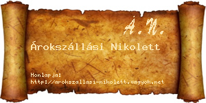 Árokszállási Nikolett névjegykártya