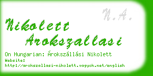 nikolett arokszallasi business card
